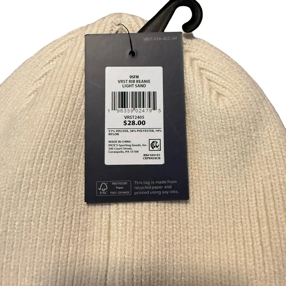 VRST Rib Knit Beanie Streetwear‎ Minimalist Neutral OSFM